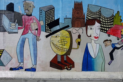 Wandbild von Jim Avignon an der East Side Gallery Berlin.