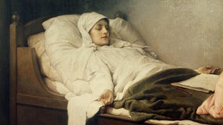 „Die Seherin von Prevorst im Hochschlaf“, Gemälde, 1892, von Gabriel von Max 