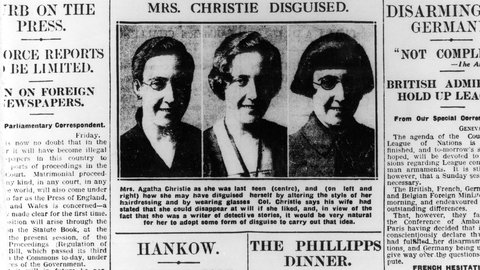 Agatha Christie wird 1926 vermisst