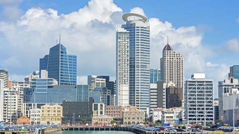 Die Skyline von Auckland
