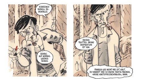 Comic „Zwei weibliche Halbakte“ von Luz: „Maler Otto Müller“