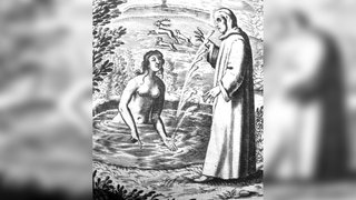 historische Illustration: Petrarca und Laura