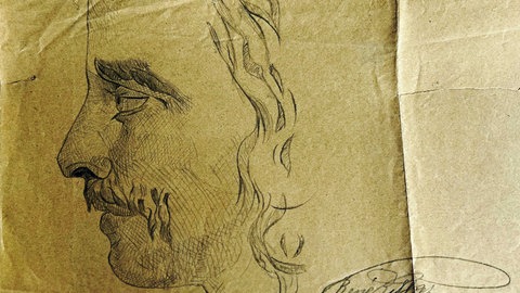 Selbstporträt im Profil 1887. signiert und datiert 9.1.1887