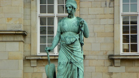 Die Nemesis Statue in der Christiansborg Schlosskirche in Dänemark, Kopenhagen. 