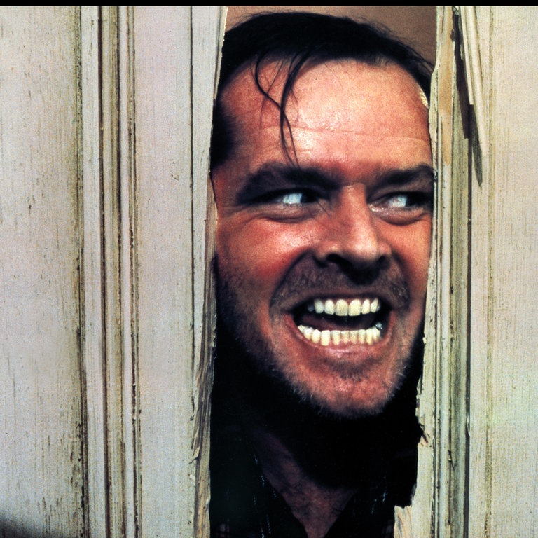 Szene aus dem Film "Shining" mit Schauspieler Jack Nicholson 