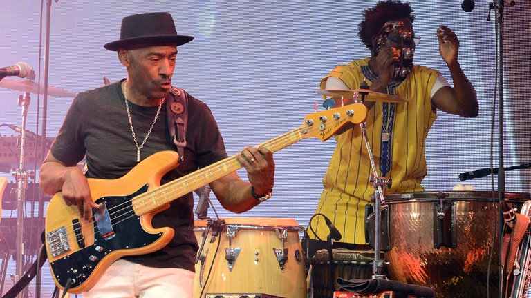 Marcus Miller am 3. Juli 2025 bei den jazzopen in Stuttgart.