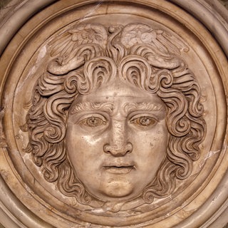 Medusa Skulptur des Gesichtes