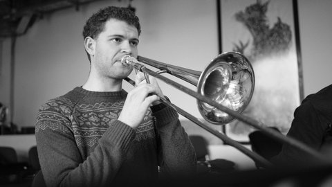 Samuel Restle an der Posaune