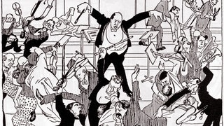 Das nächste Wiener Schönberg-Konzert. Karikatur in "Die Zeit" vom 6. April 1913