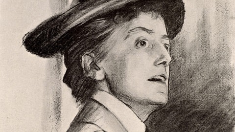 Zeichnung der Komponistin Ethel Smyth (1858-1944)