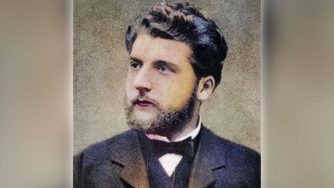 Georges Bizet (1838-1875), französischer Komponist. Nach einer Fotografie - historisch, digital restaurierte Reproduktion einer Vorlage aus dem 19. Jahrhundert (Aufnahmedatum unbekannt).