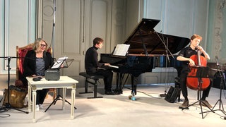 Musikstunden-Rätsel live von den Schwetzinger SWR Festspielen mit Katharina Eickhoff und den Gästen Lionel Martin, Cello und SWR2 New Talent sowie Demian Martin, Klavier (13.05.2021)