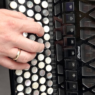 Knopf-Tastatur eines Knopfakkordeons