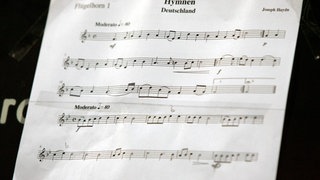 Notenblatt zur deutschen Nationalhymne