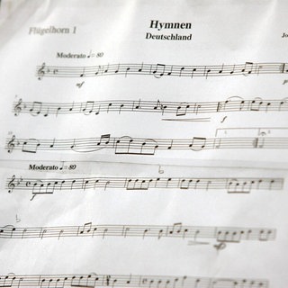 Notenblatt zur deutschen Nationalhymne