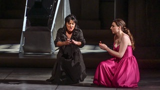 Oper La Gioconda, Anna Netrebko als La Gioconda und Eve-Maud Hubeaux als Laura