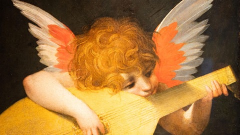 Engel mit Laute von Rosso Fiorentino, um 1521 – Öl auf Holz.