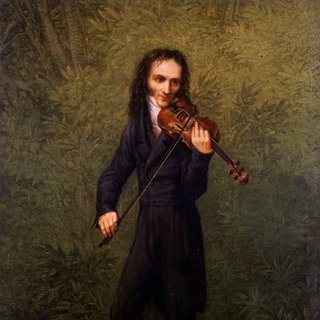 Der Geiger Niccolò Paganini - Gemälde, nach 1830, von Georg Friedrich Kersting (1783-1847).