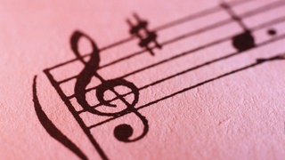 Violinschlüssel auf Notenblatt