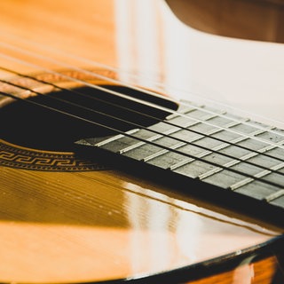 Closeup einer Gitarre
