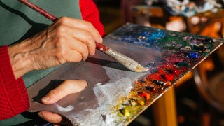 Mischpalette mit Ölfarben