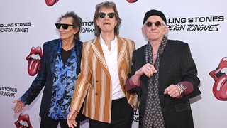 Ronnie Wood, Mick Jagger und Keith Richards von den Rolling Stones haben das 25. Studioalbum "Foreign Tongues" der Band in New York vorgestellt. | Die Rolling Stones sind fürs neue Album "Foreign Tongues" in Topform
