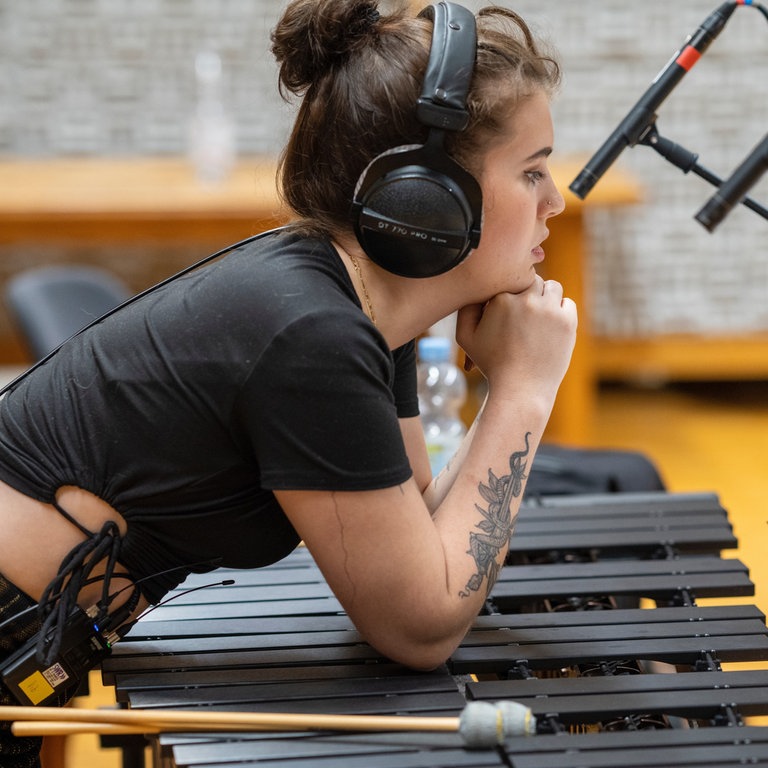 Proben beim SWR NEWJazz Meeting 2021 mit der Vibrafonistin Sasha Berliner