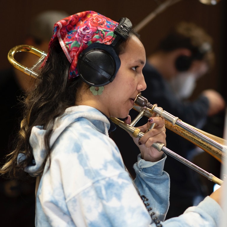 Proben beim SWR NEWJazz Meeting 2021 mit der Vibrafonistin Sasha Berliner