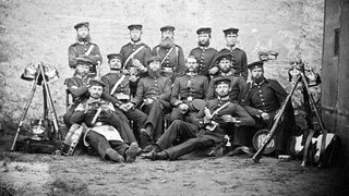 Preußische Soldaten währen des Deutschen Krieges zwischen Preußen und dem Deutschen Bund unter der Führung Österreichs