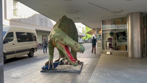 Ein Dinosaurier-Modell in Trier