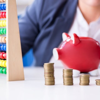 Geld vor Sparschwein - Erwerbsminderungsrente