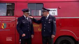 Alfred Lapp und Gustav Nübling von der freiwilligen Feuerwehr