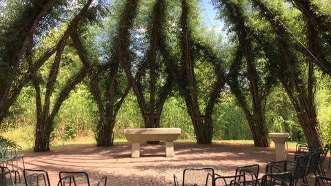 Die Weidenkirche auf dem Gelände der Gartenschau Kaiserslautern | Ungewöhnliche Orte zum Heiraten in Rheinland-Pfalz