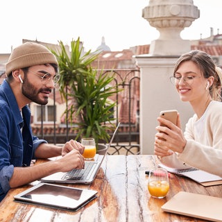 Homeoffice auf der Terrasse
