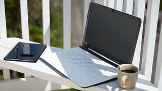 Homeoffice auf der Terrasse