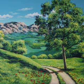 Berglandschaft mit Acrylfarben malen