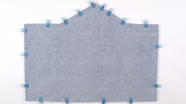 Äußeres und inneres Schnittteil rechts auf rechts heften.