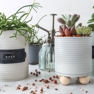 Blumentöpfe aus Blechdosen