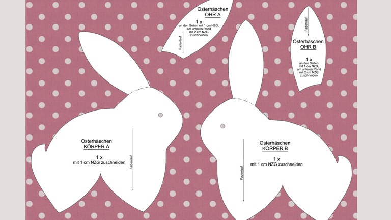 Die Schnittteile auf der rechten Stoffseite anordnen und mit Kreideminenstift oder Markierstift aufzeichnen. 