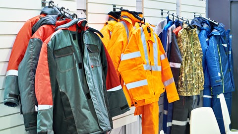 Funktionskleidung wird im Laden verkauft