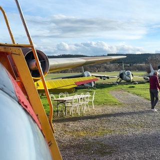 Ausflugsreporter Markus Bundt und ein Herr in Villingen-Schwenningen