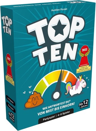 Top Ten ist ein Party-Spiel für Erwachsene und ältere Kinder, das an Silvester für Stimmung sorgt.
