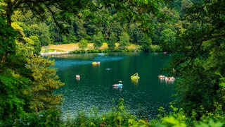 Badesee: Gemündener Maar in der Vulkaneifel in Rheinland-Pfalz