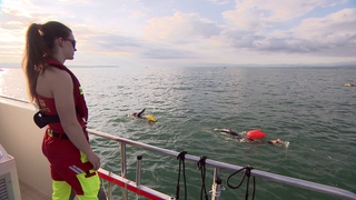 DLRG beim Wettschwimmen auf dem Bodensee