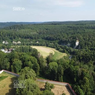 Der Fürstliche Park in Inzigkofen aus der Luft