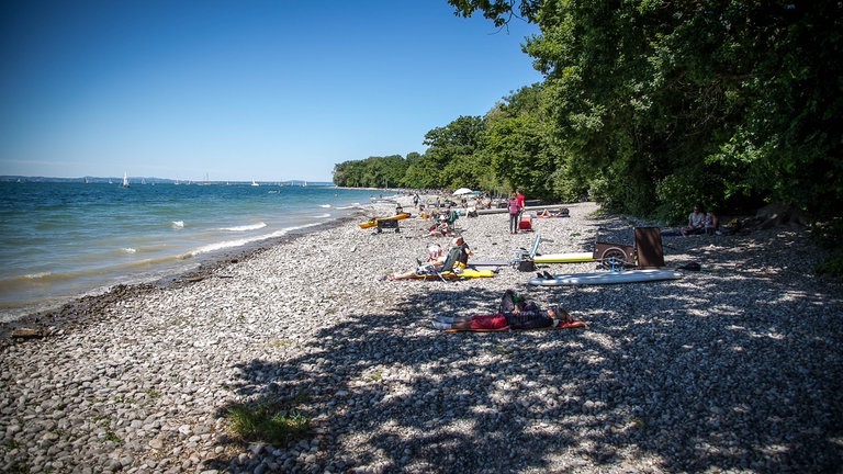 Badestrand in Gohren, Kressbronn am Bodensee. Wir empfehlen 10 schöne Hundestrände in Baden-Württemberg zum Baden mit Hund.