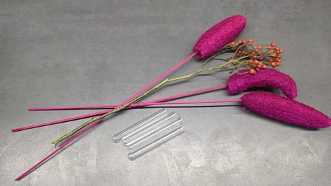 Herbstblüten in Luffa-Väschen