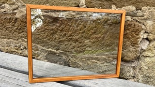 Beideitiger Bilderrahmen aus Holz und Glas