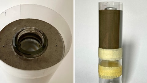 Betonvasen aus Glasflaschen