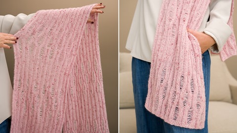 Schal mit Fallmaschenmuster